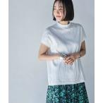 tシャツ USAコットンハイネックフレンチスリーブワイドリブTシャツ レディース