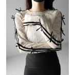 tシャツ 「 ２color  」サイドラインリボンレーストップス ／ side line ribbon lace tops レディース