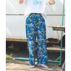 パンツ 「WEB限定」ボタニカルプリントストレートイージーパンツ レディース