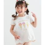 tシャツ シャカシャカキラキラアイスクリームモチーフスカラップ裾半袖Tシャツ(80~130cm) キッズ 子供服 女の子