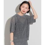 tシャツ BEAMS HEART / ラメニット ハーフスリーブ プルオーバー レディース