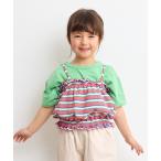 キャミソール キッズ パイルボーダーキャミトップス（kids/XS〜L）