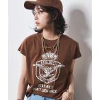 tシャツ 「大きいサイズ」綿100％フレンチスリーブロゴプリントＴシャツ シックスタイル レディース