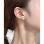 イヤリング パール×ニュアンスメタルイヤリング レディース