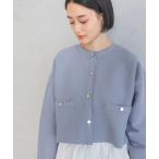 カーディガン スポンディッシュキンボタンクルーカーディガン レディース