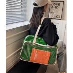 ショッピングエナメルバッグ トートバッグ 「 BARELY BLUE / ベアリーブルー 」 BIG フロント クリア ポケット トートバッグ レディース メンズ