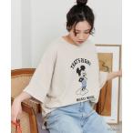 ショッピングtシャツ レディース 半袖 tシャツ Tシャツ レディース 限定展開　Disney/ディズニー　別注/Mickey Mouse/ミッキーマウス/ワッフル 半袖 Tシャツ