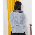 ショッピングシフォン ジャケット ブルゾン レディース 541228：蝶花刺繍 シャイニングシフォンシアーブルゾン