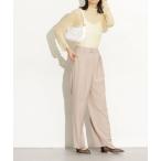 スラックス パンツ ツータックワイドパンツ レディース