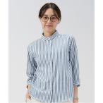 ショッピングSHIRTS シャツ ブラウス レディース 綿100% Wガーゼ スタンドカラー 七分袖カジュアルシャツ