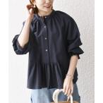 シャツ ブラウス SHIPS any_ サッカー ペプラム ギャザー シャツ ブラウス レディース