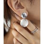 イヤリング テクスチャープレートイヤリング レディース