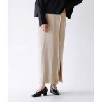 スカート ラップデザイン リブニットスカート