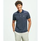 ポロシャツ スーピマコットン ストレッチピケ ダブルストライプ ポロシャツ Slim Fit メンズ