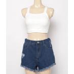 水着 「ムラサキスポーツ限定」DEFIANCE/ディファイアンス  ハイネックビキニ/水陸両用デニムショートパンツ付き3点セットビキニ  S2409