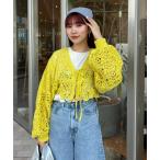 カーディガン クロシェニットボレロ レディース