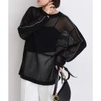 tシャツ ラメラインメッシュニットプルオーバー レディース