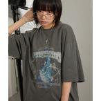 tシャツ 「Snap club」ビッグシルエットヴィンテージ加工グラフィックTシャツ レディース メンズ