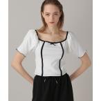 ショッピングforever21 tシャツ 「2024SS」ミニリボンスクエアT レディース