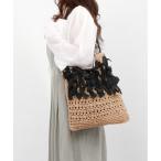 かごバッグ カゴバッグ カシュカシュ cachecache / ペーパー手編みリボントート