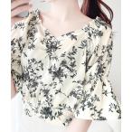 ブラウス シャツ 「mily bilet」着るだけで気分華やぐ♪花柄キャンディースリーブブラウス レディース