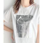 tシャツ 「mily bilet」一点投入でモードなおしゃれ感が漂う。綿100%箔プリントアソートTシャツ レディース