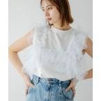 tシャツ 3WAYチュールドッキングカットソー レディース