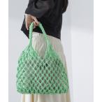 トートバッグ インポーチ付きマクラメバッグ レディース