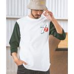 tシャツ Tシャツ メンズ mlt4668- middle onz  3-4 sleeve bicolor t-shirts (77up) カットソー