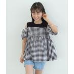 ブラウス シャツ キッズ ギンガムチェックレイヤード風ブラウス キッズ 子供服 女の子