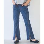 パンツ キッズ ストレッチ裾スリットフレアデニムパンツ キッズ 子供服 女の子