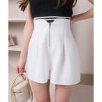  брюки передний ZIP tuck flair шорты женский 