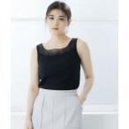 ショッピングタンクトップ レディース タンクトップ ノースリーブ ボートネックシアー切替タンクトップ レディース