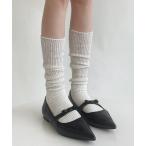 靴下 リブラメハイソックス レディース
