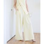 パンツ オーバーラップタックワイドパンツ レディース