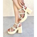 ショッピング厚底 サンダル サンダル ナローストラップ厚底サンダル/41212 レディース