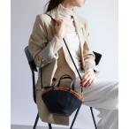 ショルダーバッグ バッグ 「BAGMATI」WICKER×レザー 舟形ショルダーバッグ レディース