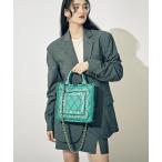 ショッピングバンダナ レディース トートバッグ バッグ SM CHAIN QUILT TOTE バンダナグリーン