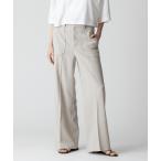 パンツ 「セットアップ対応可能」麻調カルゼワイドパンツ レディース