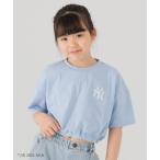 tシャツ MLB ロゴ ショート丈Tシャツ キッズ 子供服 女の子
