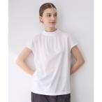 tシャツ 2025年春夏「接触冷感」ギャザーネックフレンチスリーブTシャツ レディース