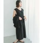 ワンピース 「セットアップ対応」リネンライクウエストマークワンピース