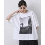 ショッピングモノトーン tシャツ Tシャツ レディース モノトーンフォトルーズＴシャツ