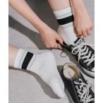 靴下 「GUNZE×TYPY」ラインショートソックス(WOMENS) レディース