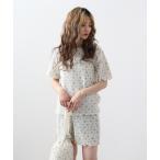 パジャマ ルームウェア JEMORGAN ワッフル花柄 メロウステッチ 3点セット レディース