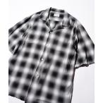 シャツ TOWNCRAFT / タウンクラフト 60S LOOP COLLAR SS SHIRTS オンブレチェック ループカラー オープンカラー 開