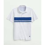 ポロシャツ コットンジャージー チェストストライプ ポロシャツ メンズ
