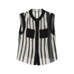 ブラウス シャツ サークルストライププリント スリーブレスブラウス レディース