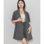 ジャケット テーラードジャケット ウエストベルトジャケット レディース