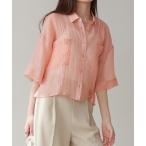 ブラウス シャツ シアーショートシャツブラウス レディース